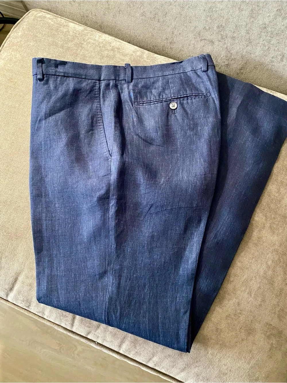 BANANA REPUBLIC  Men’s Linen Dress Pants 36x34  Blue Slim Fit.